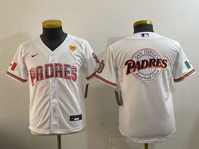 Youth 2026 San Diego Padres Blank White Game Nike MLB Jersey style 08->youth mlb jersey->Youth Jersey
